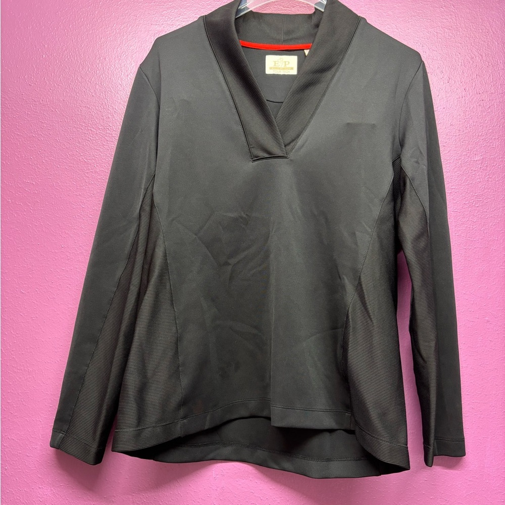 EP Pro Black Long Sleeve V-Neck Top